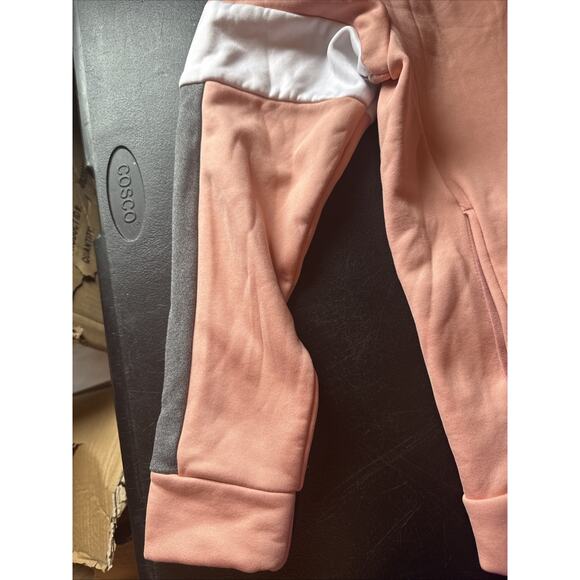 Nike Sweatshirt Womens XS Peach Therma Fit Side Zip Oversized Pullover Swoosh - Picture 4 of 8